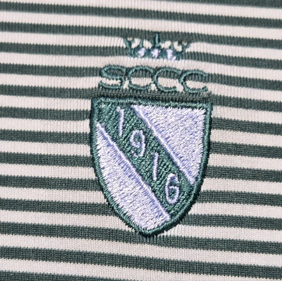 Greyson Men's Green Striped Polo Shirt Men's Size XL - Picture 3 of 8